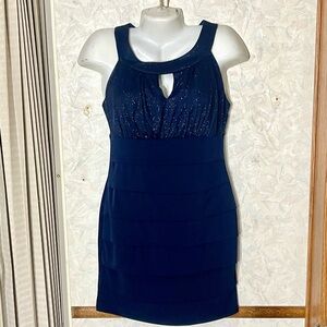 Enfocus Navy Blue Sparkle Dress